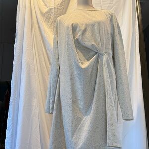 LOFT Light Gray Long Sleeve Dress